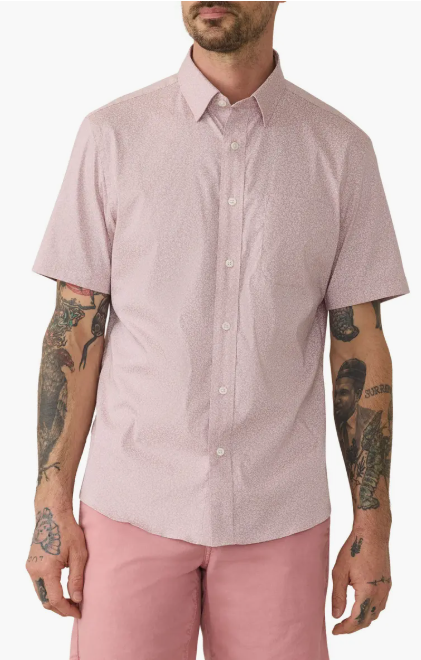Movement Short Sleeve Shirt- Blushed Sand Floral